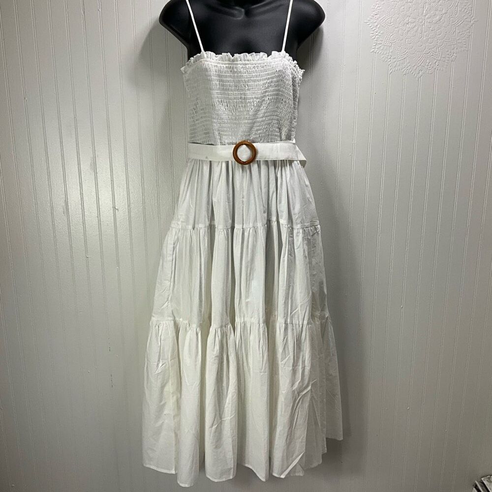 PINK LILY White Tiered Dress